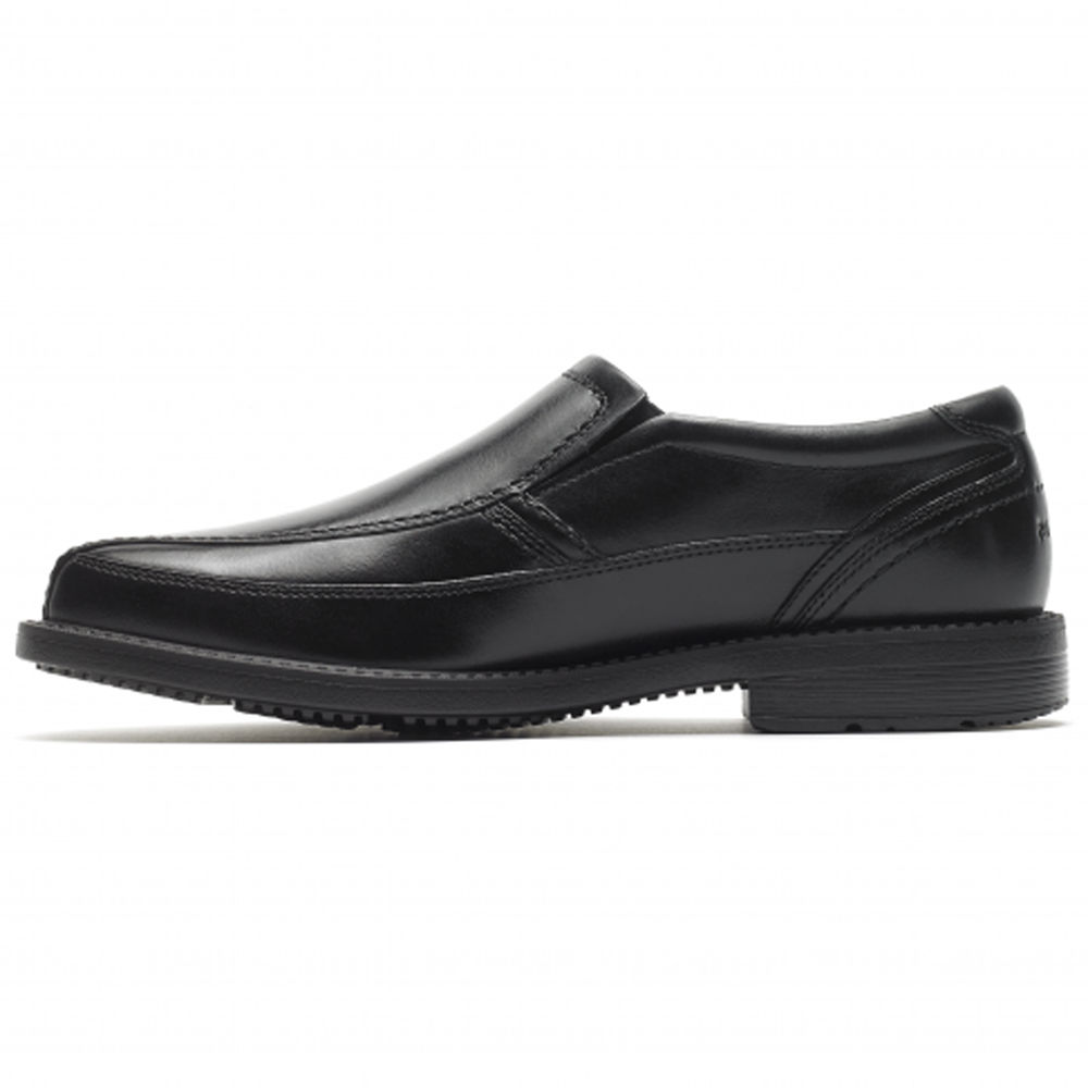 Rockport Slip-On For Mens Black - Style Crew Bike Toe - VQ5081392